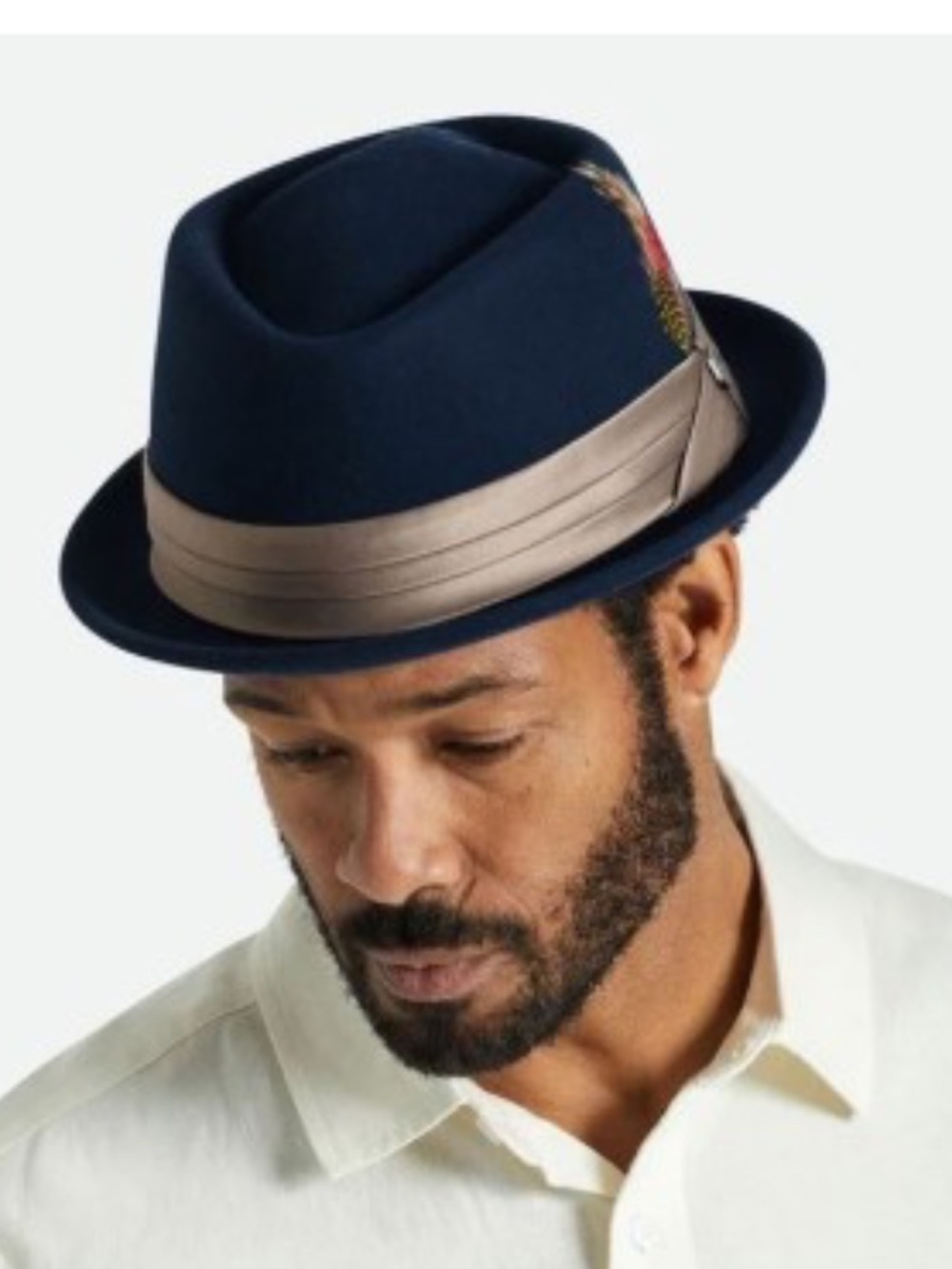 NWT Navy Blue Stout Porkpie Hat - Brixton